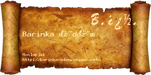 Barinka Ádám névjegykártya